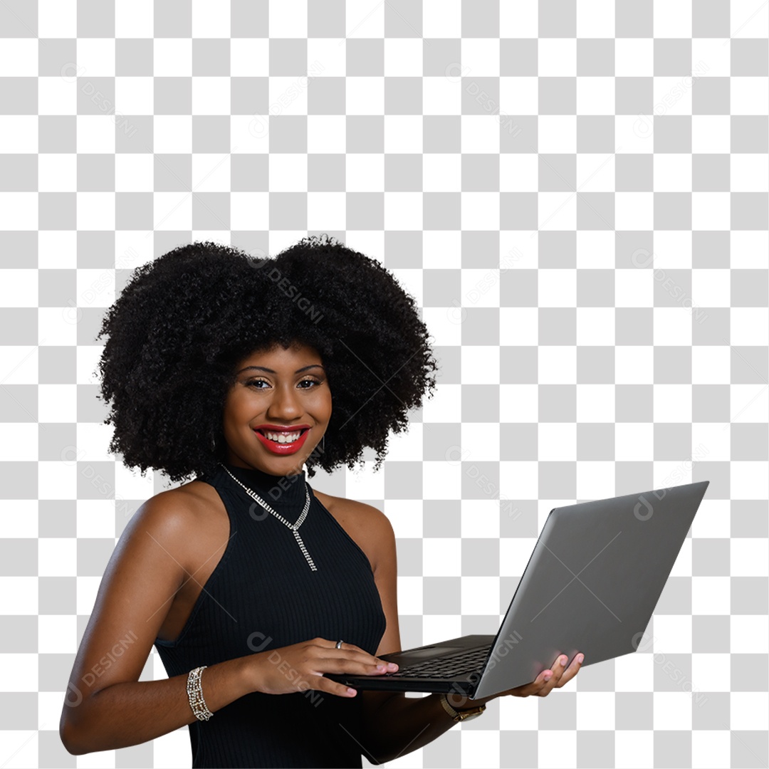 Mulher Morena Estilosa PNG Transparente