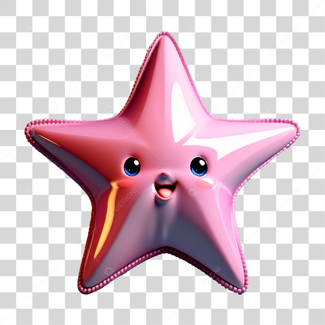 Estrela Rosa PNG Transparente