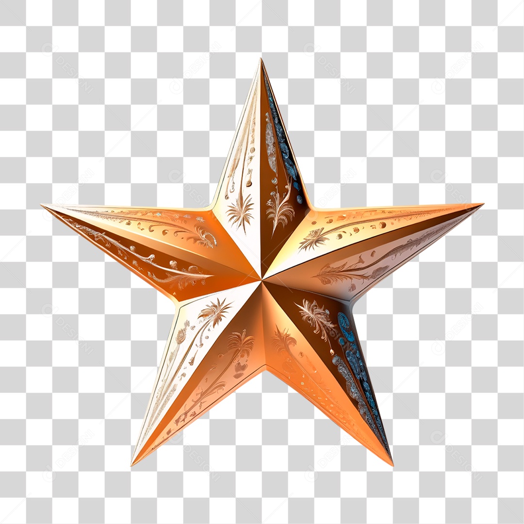 Estrela Dourada PNG Transparente