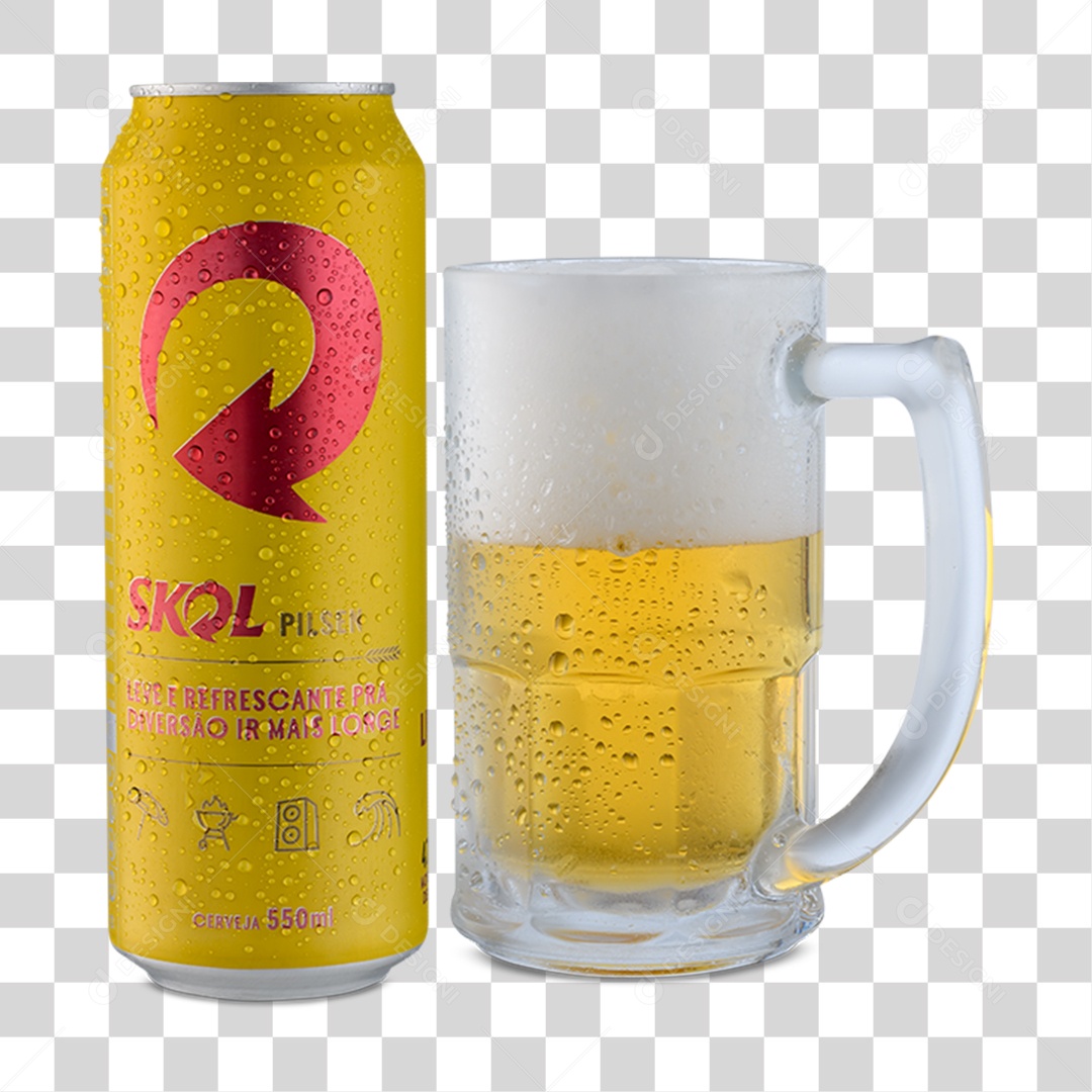 Lata de Cerveja Bebida Alcoólica PNG Transparente