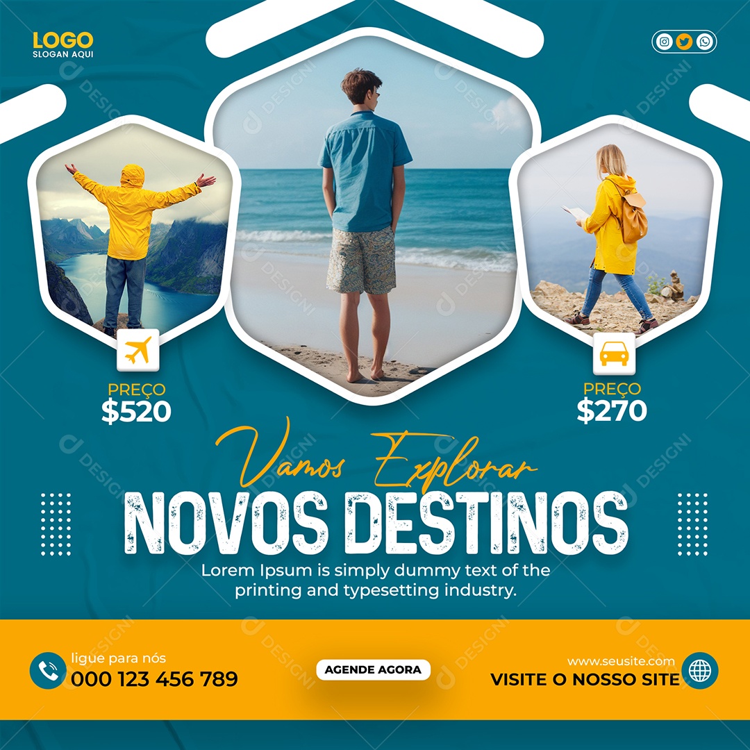 Agência de Viagem e Turismo Social Media PSD Editável