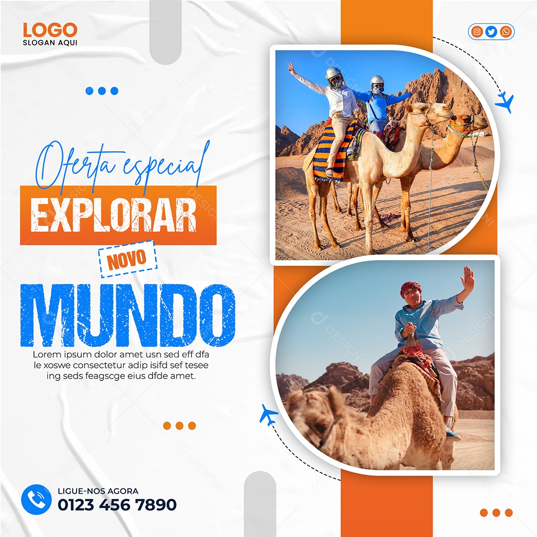 Agência de Viagem e Turismo Social Media PSD Editável