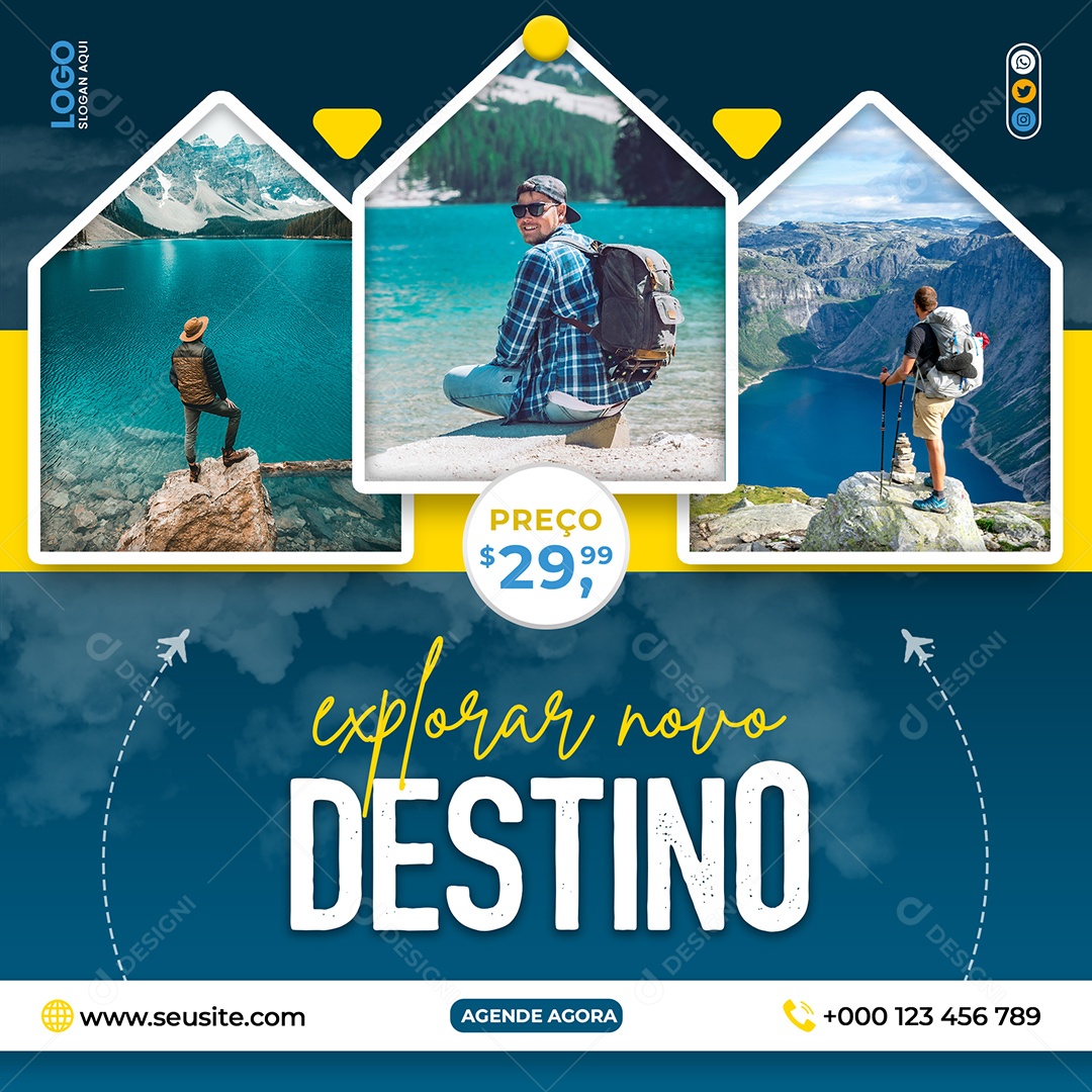 Agência de Viagem e Turismo Social Media PSD Editável