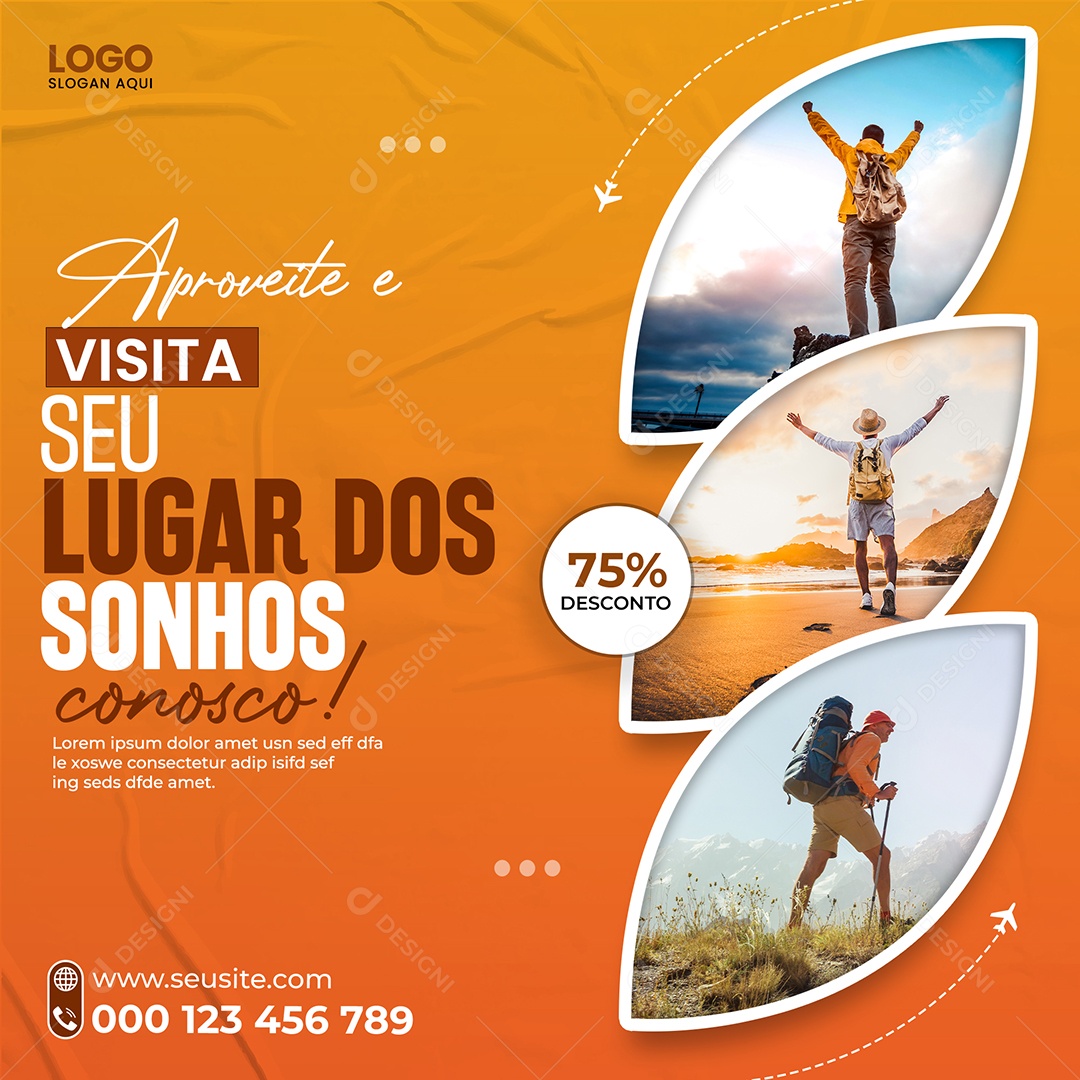 Agência de Viagem e Turismo Social Media PSD Editável