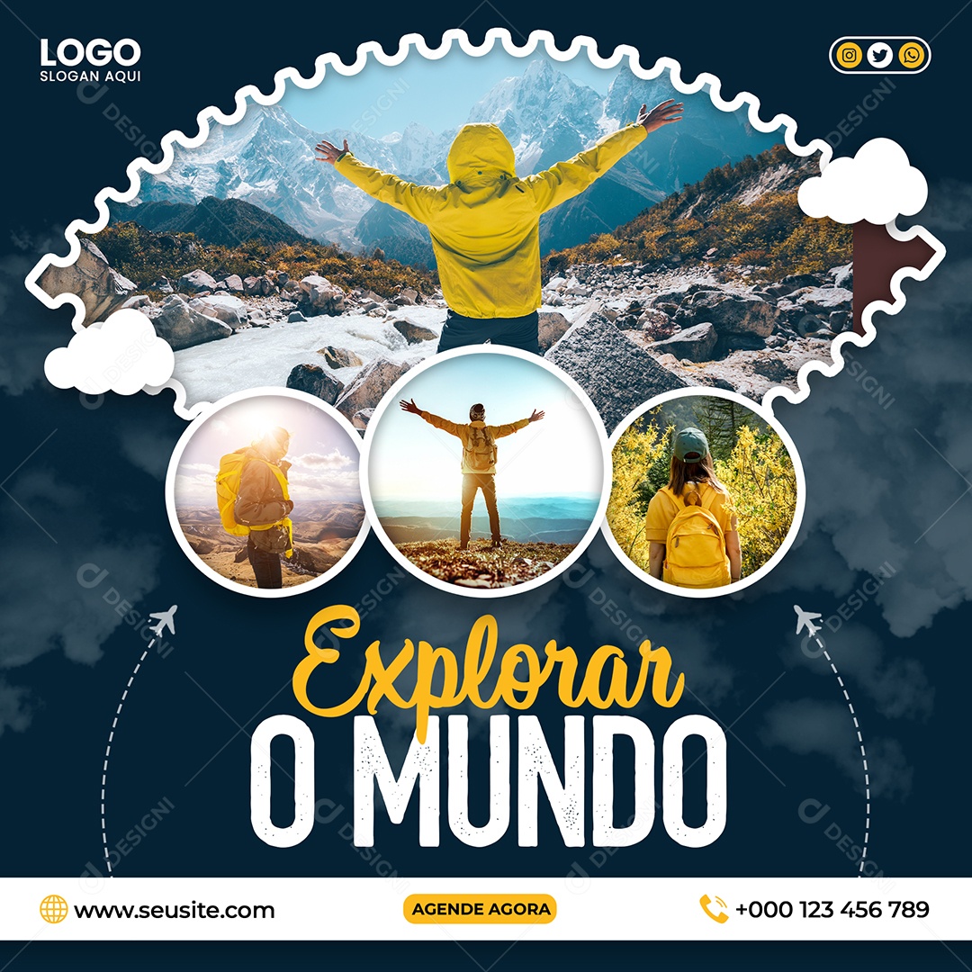 Agência de Viagem e Turismo Social Media PSD Editável