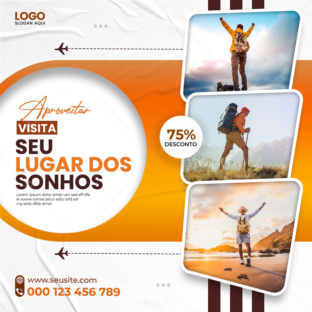 Agência de Viagem e Turismo Social Media PSD Editável