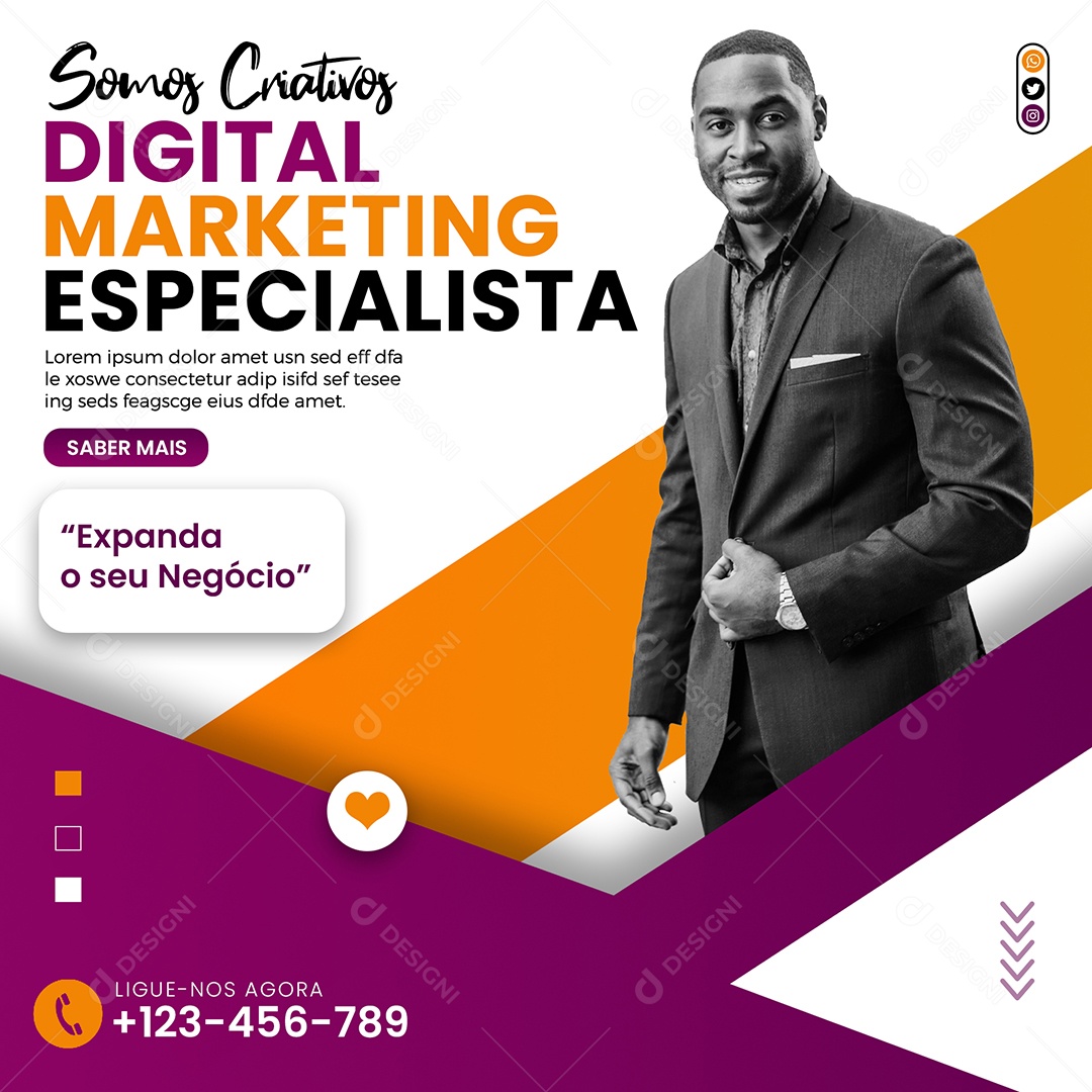 Agencia de Marketing Digital Social Media PSD Editável