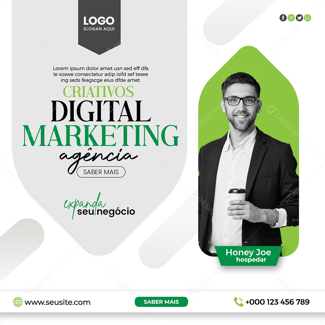 Agencia de Marketing Digital Social Media PSD Editável