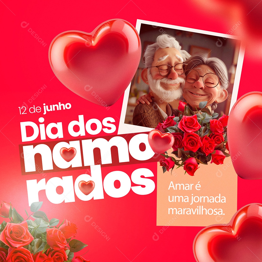 Dia dos Namorados 12 de Junho Social Media PSD Editável