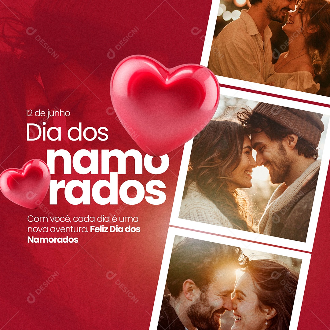 Dia dos Namorados 12 de Junho Social Media PSD Editável