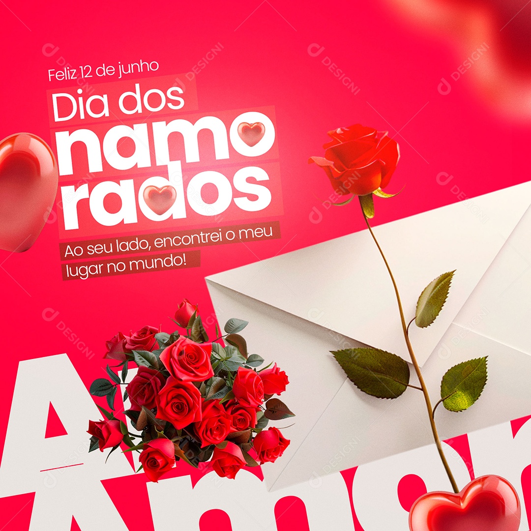 Dia dos Namorados 12 de Junho Social Media PSD Editável