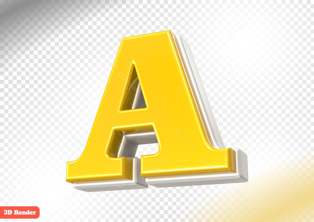 Letra A Elemento 3D para Composição PSD