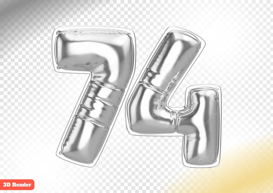 Balão 74 Elemento 3D para Composição PSD