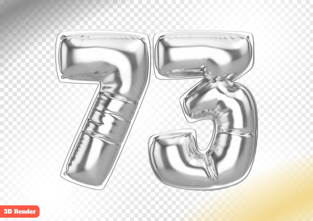 Balão 73 Elemento 3D para Composição PSD