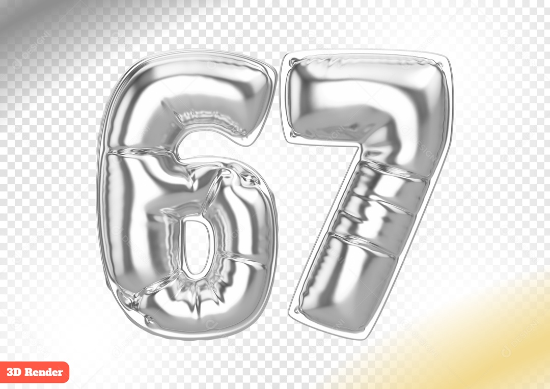 Balão 67 Elemento 3D para Composição PSD