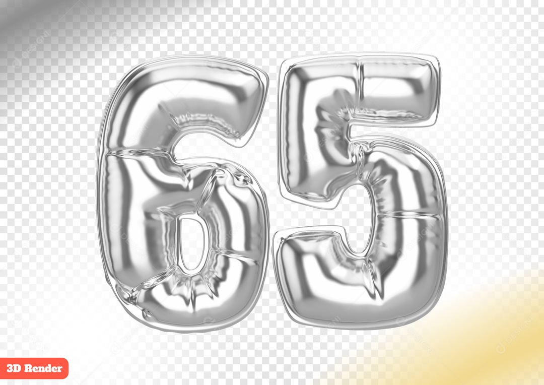 Balão 65 Elemento 3D para Composição PSD