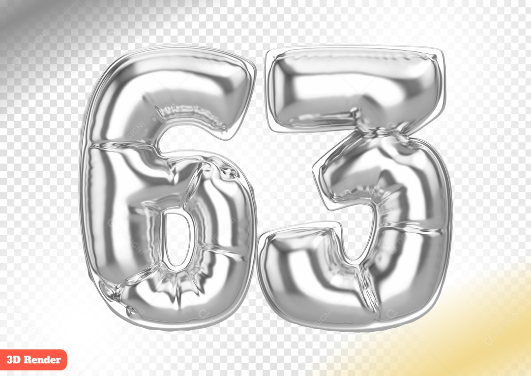 Balão 63 Elemento 3D para Composição PSD