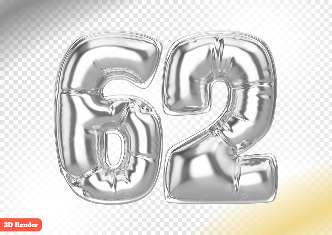 Balão 62 Elemento 3D para Composição PSD