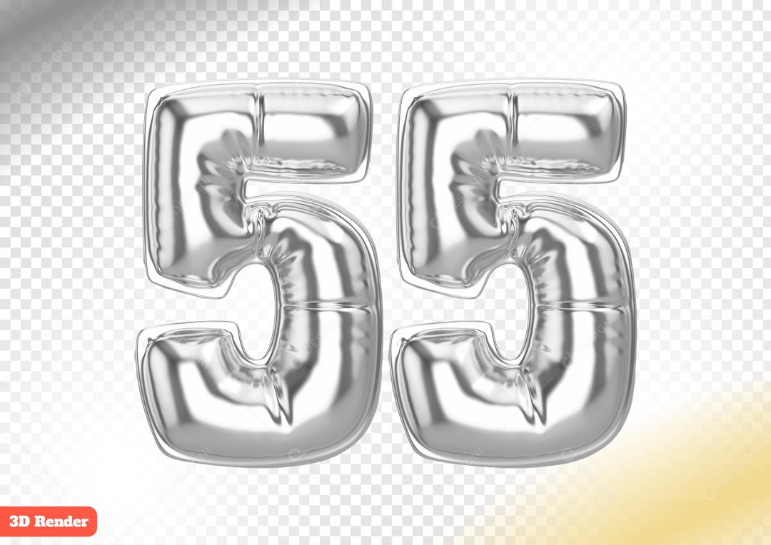 Balão 55 Elemento 3D para Composição PSD