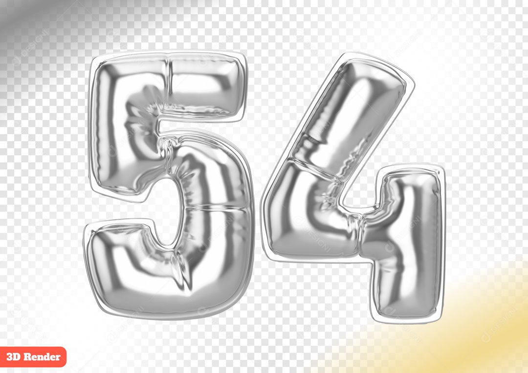 Balão 54 Elemento 3D para Composição PSD