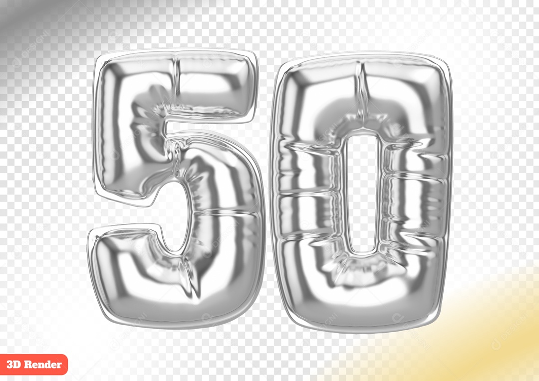 Balão 50 Elemento 3D para Composição PSD
