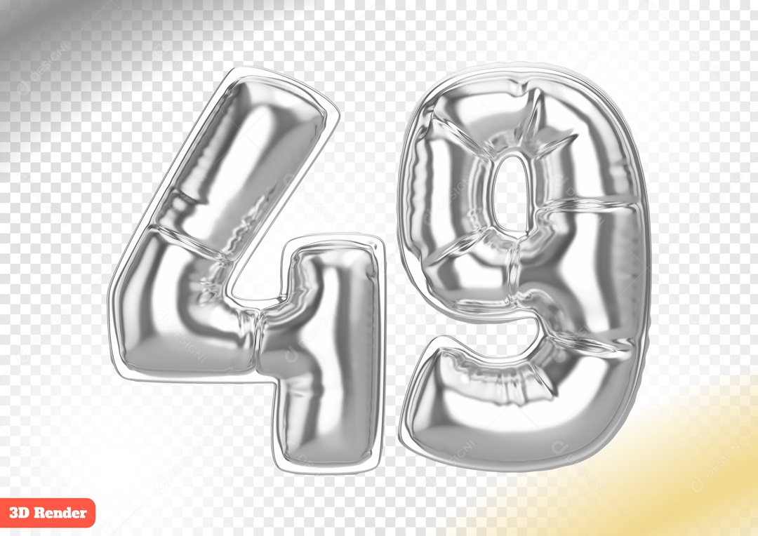 Balão 49 Elemento 3D para Composição PSD