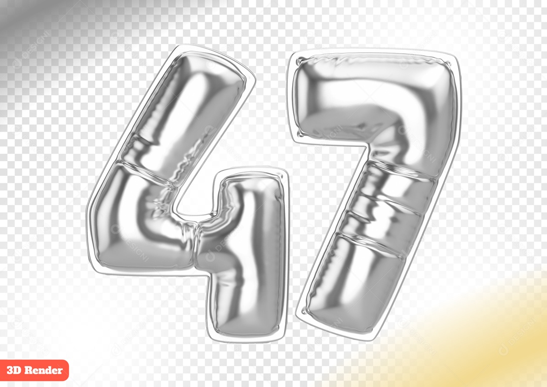 Balão 47 Elemento 3D para Composição PSD