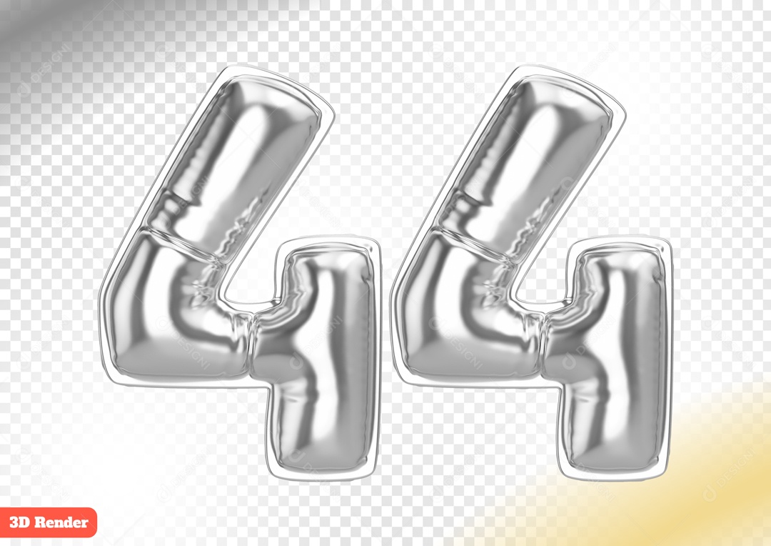 Balão 44 Elemento 3D para Composição PSD