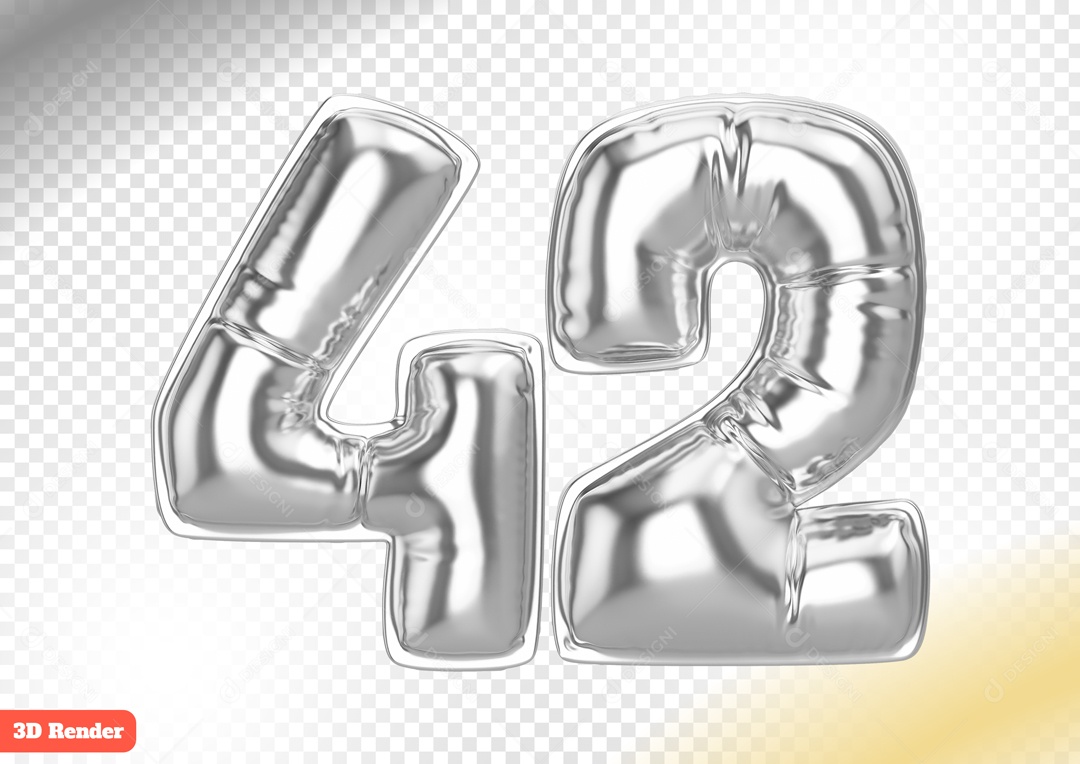 Balão 42 Elemento 3D para Composição PSD