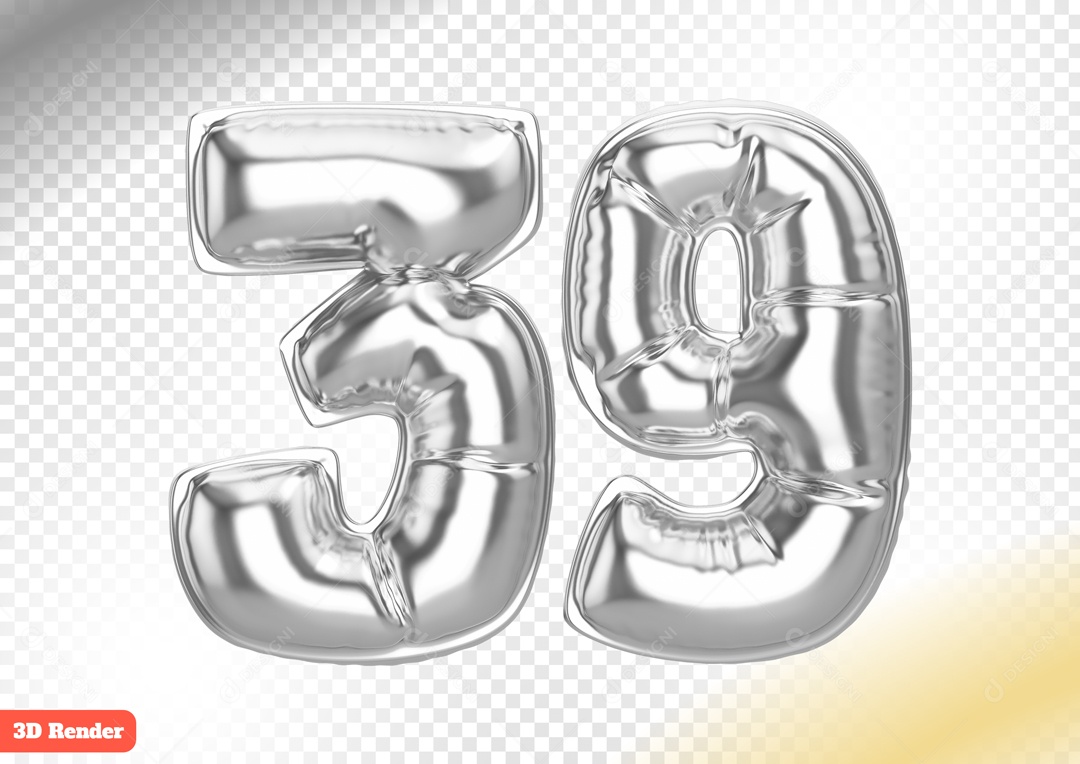 Balão 39 Elemento 3D para Composição PSD