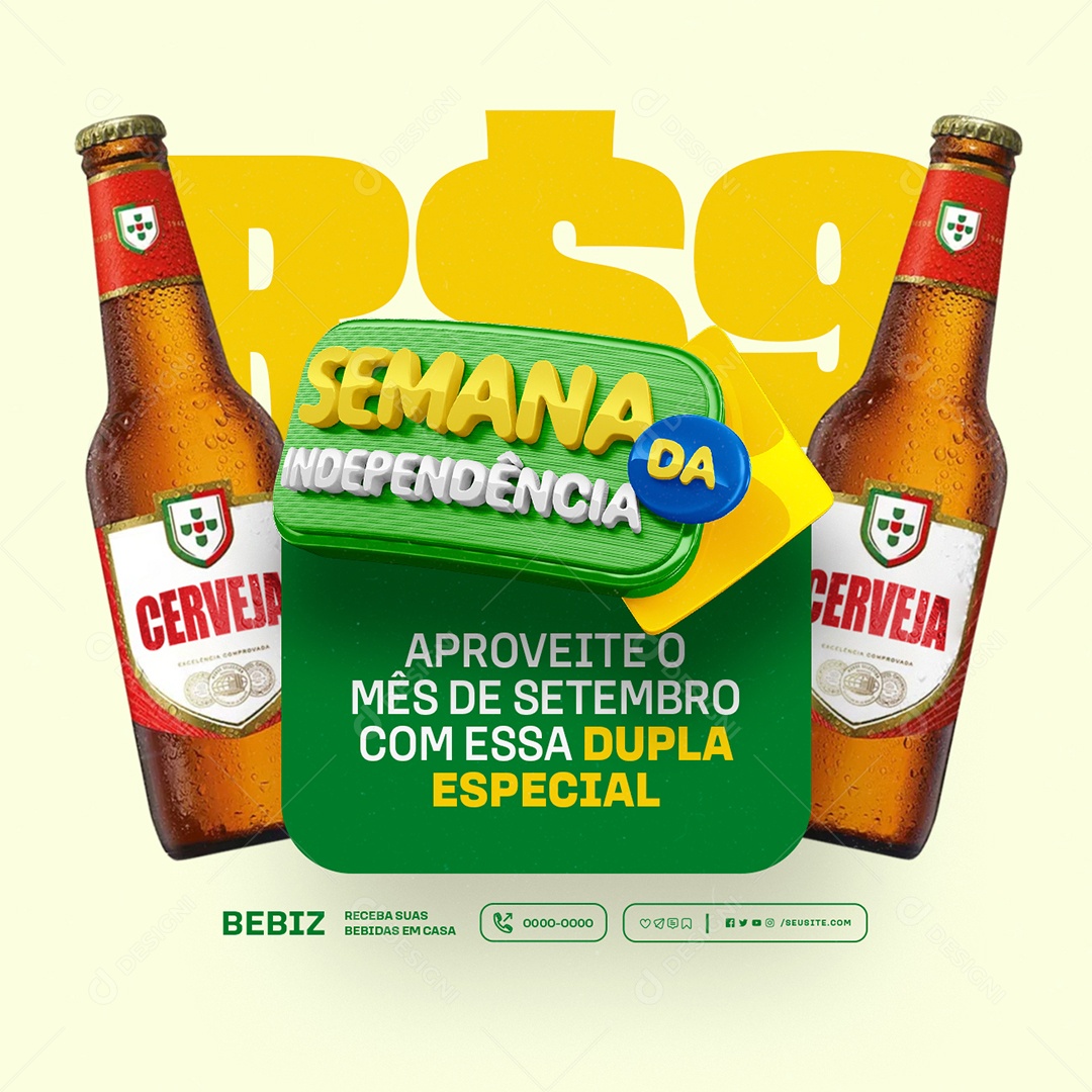 Semana da Independência Cervejaria Aproveite Social Media PSD Editável