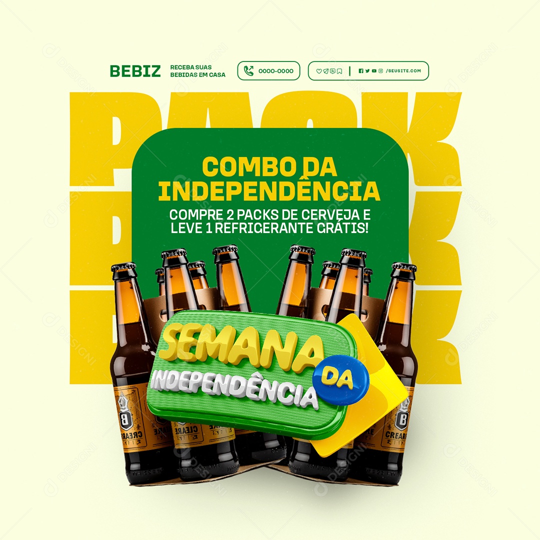 Semana da Independência Cervejaria Combo Social Media PSD Editável
