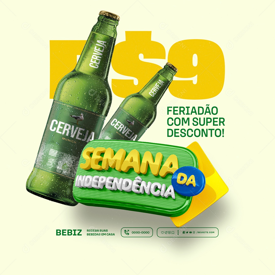Semana da Independência Cervejaria Feriadão Social Media PSD Editável