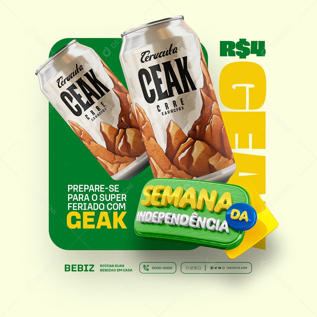 Semana da Independência Cervejaria Cerveja Ceak Social Media PSD Editável
