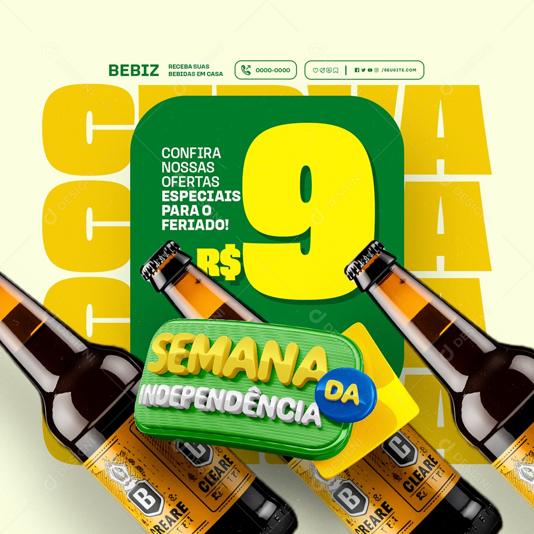 Semana da Independência Cervejaria Ofertas Especiais Para o Feriado Social Media PSD Editável