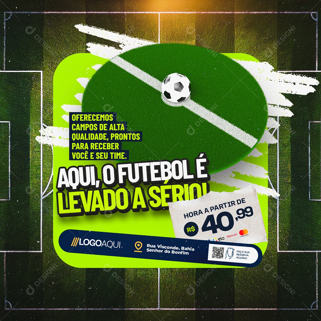 Aqui o Futebol é Levado a Sério Social Media PSD Editável