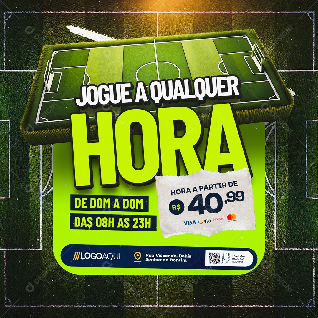 Futebol Jogue a Qualquer Hora Social Media PSD Editável