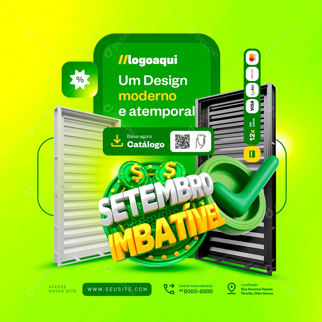 Setembro Imbativel Construção Um Design Mordeno Social Media PSD Editável