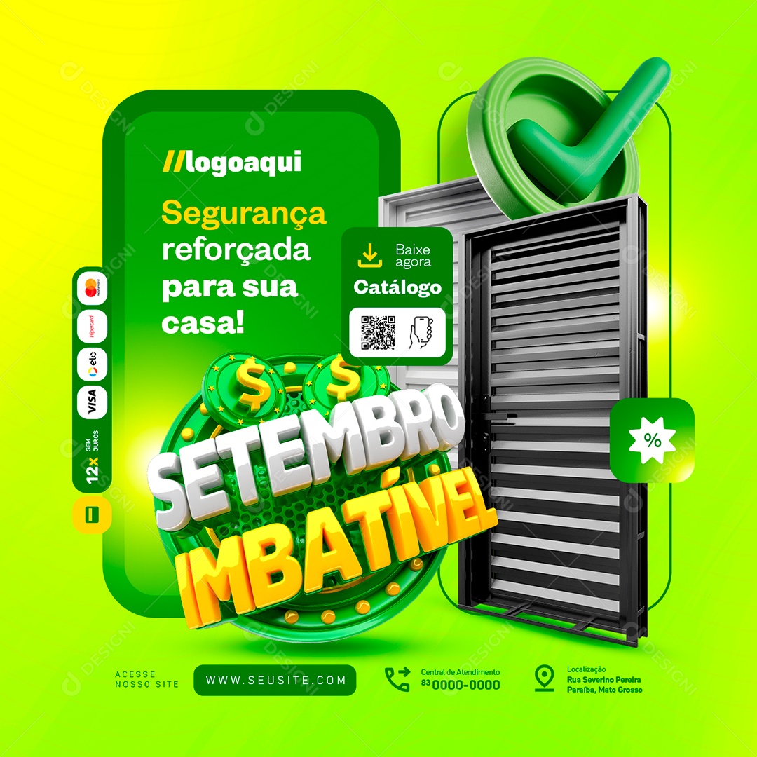 Setembro Imbativel Construção Seguranã Reforçada Social Media PSD Editável