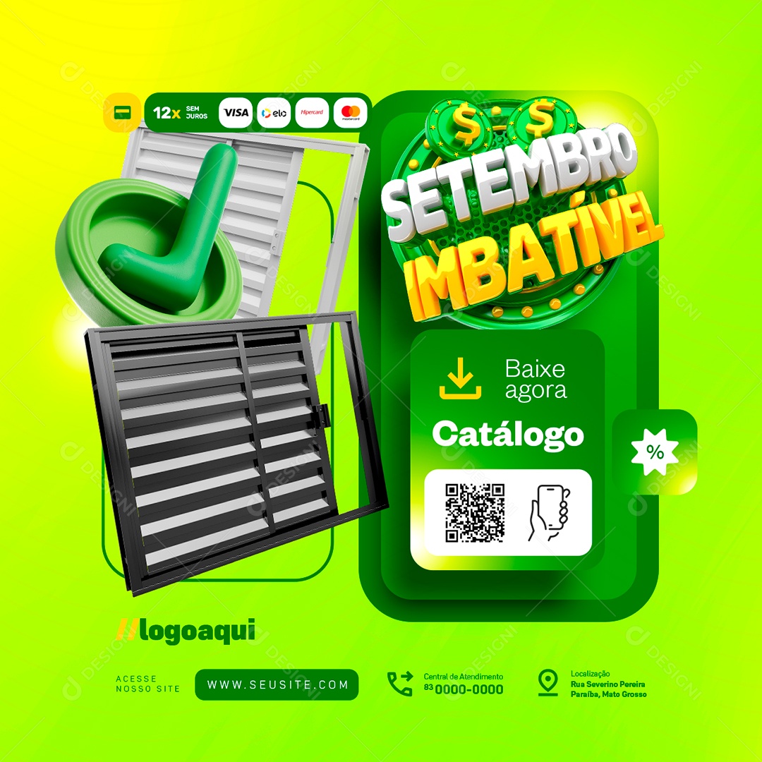 Setembro Imbativel Construção Baixe Agora Catálogo Social Media PSD Editável