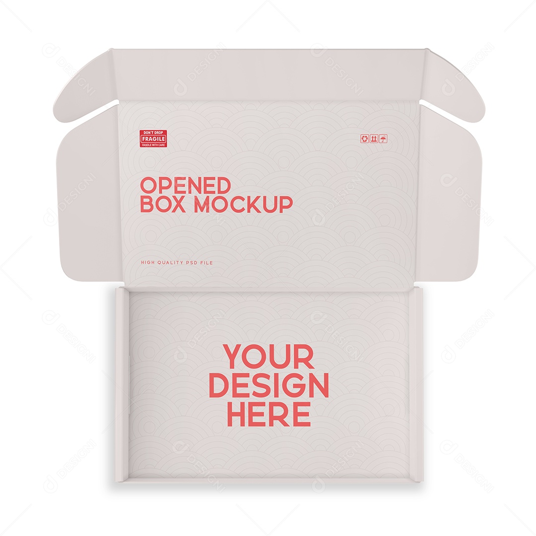 Caixa de Papel Aberta Tipo de Entrega PSD Editável Mockup