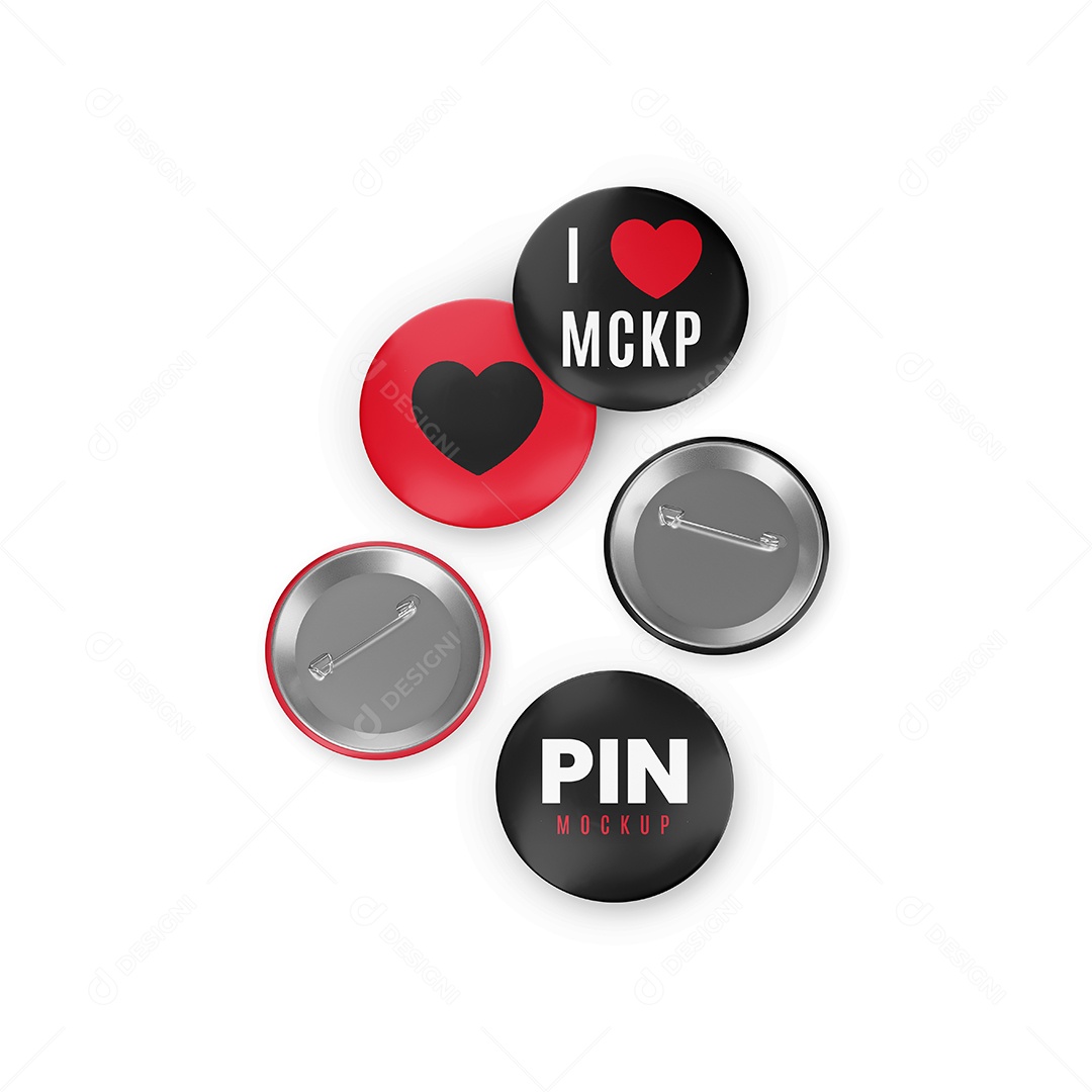 Dois Broches Frente e Verso PSD Editável Mockup