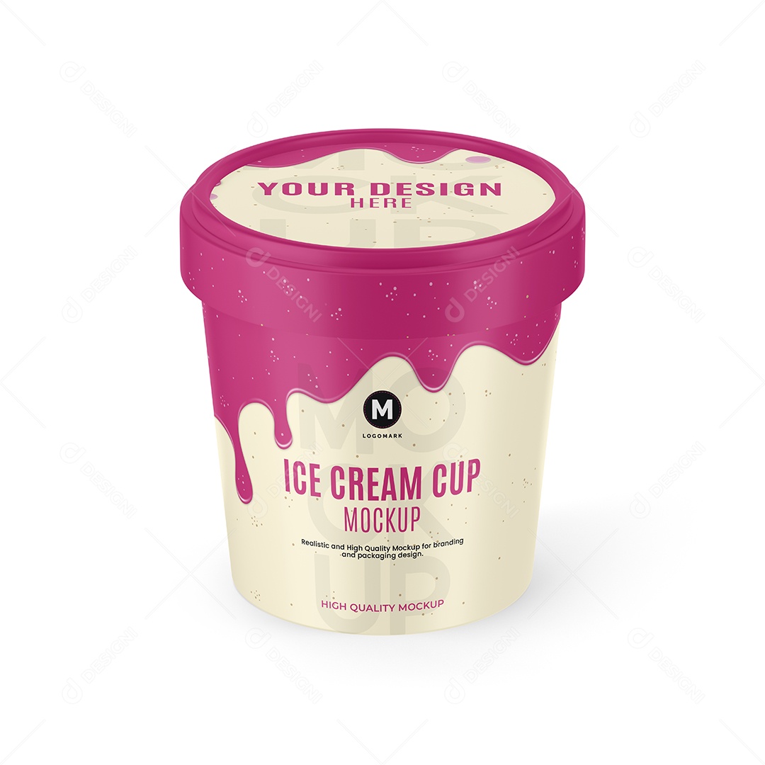 Pote de Sorvete PSD Editável Mockup