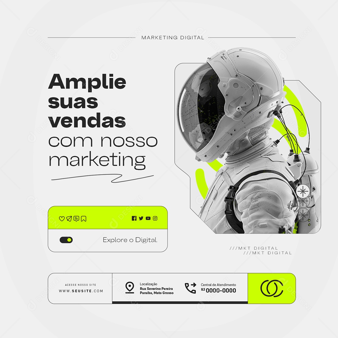Marketing Amplie suas Vendas Social Media PSD Editável