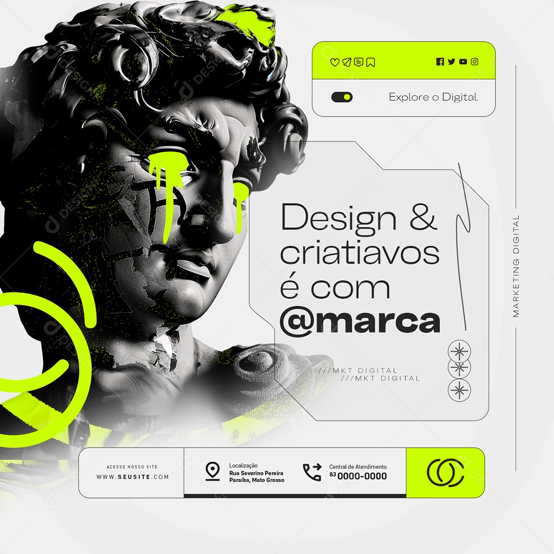 Marketing Design e Criativos é Com Marca Social Media PSD Editável