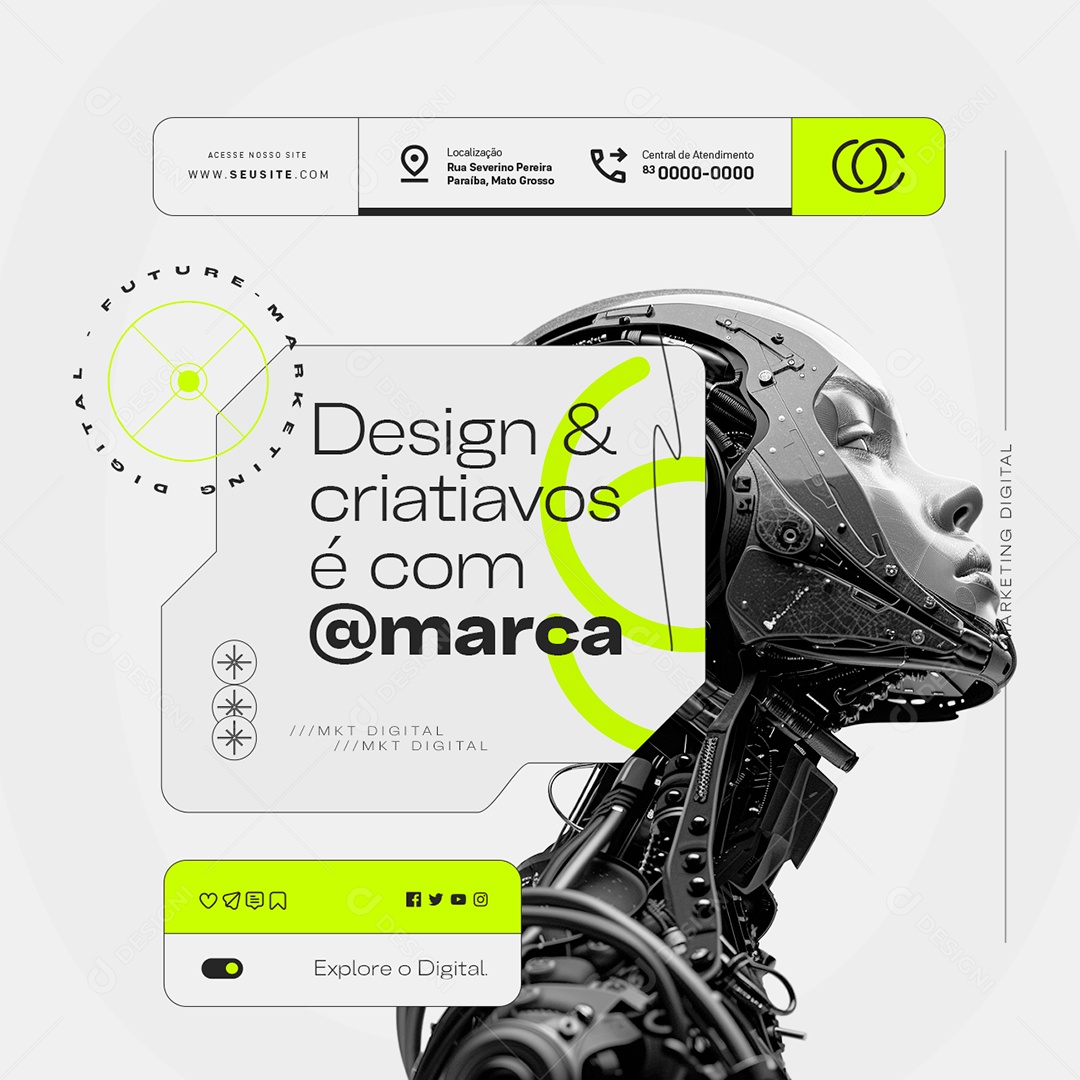 Marketing Design e Criativos é Com Marca Social Media PSD Editável