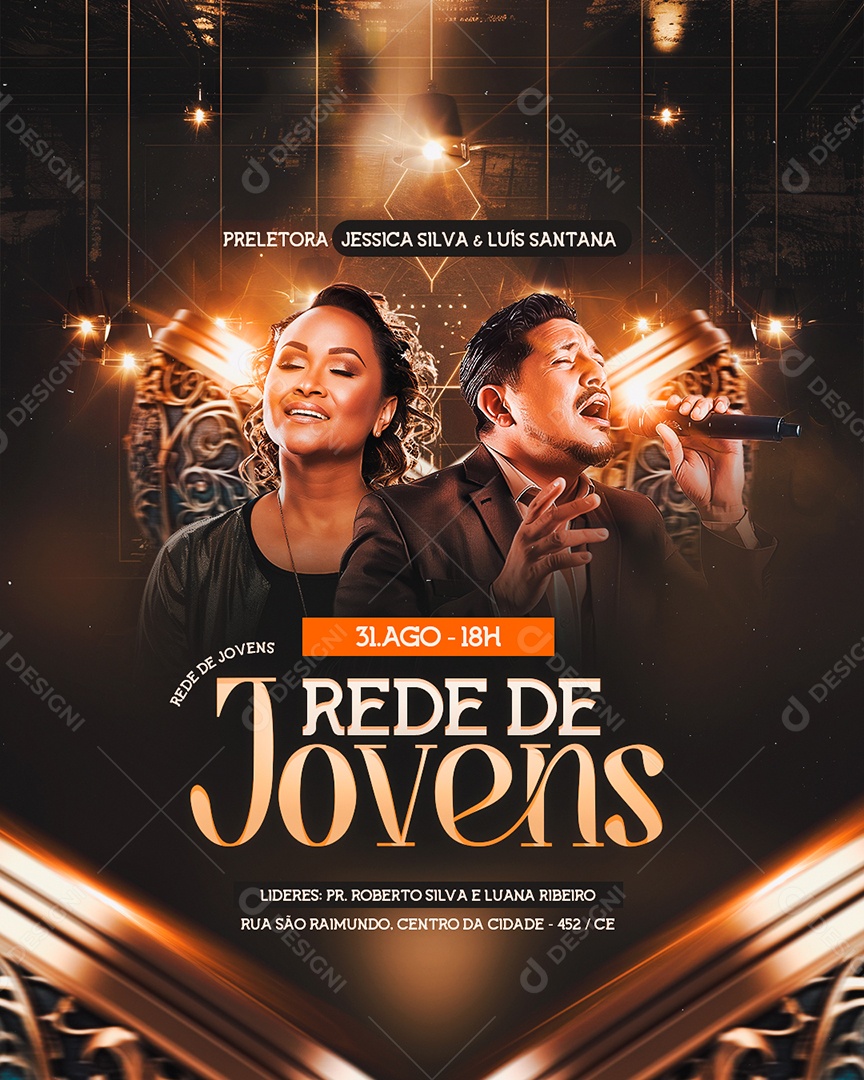 Gospel Rede de Jovems Social Media PSD Editável