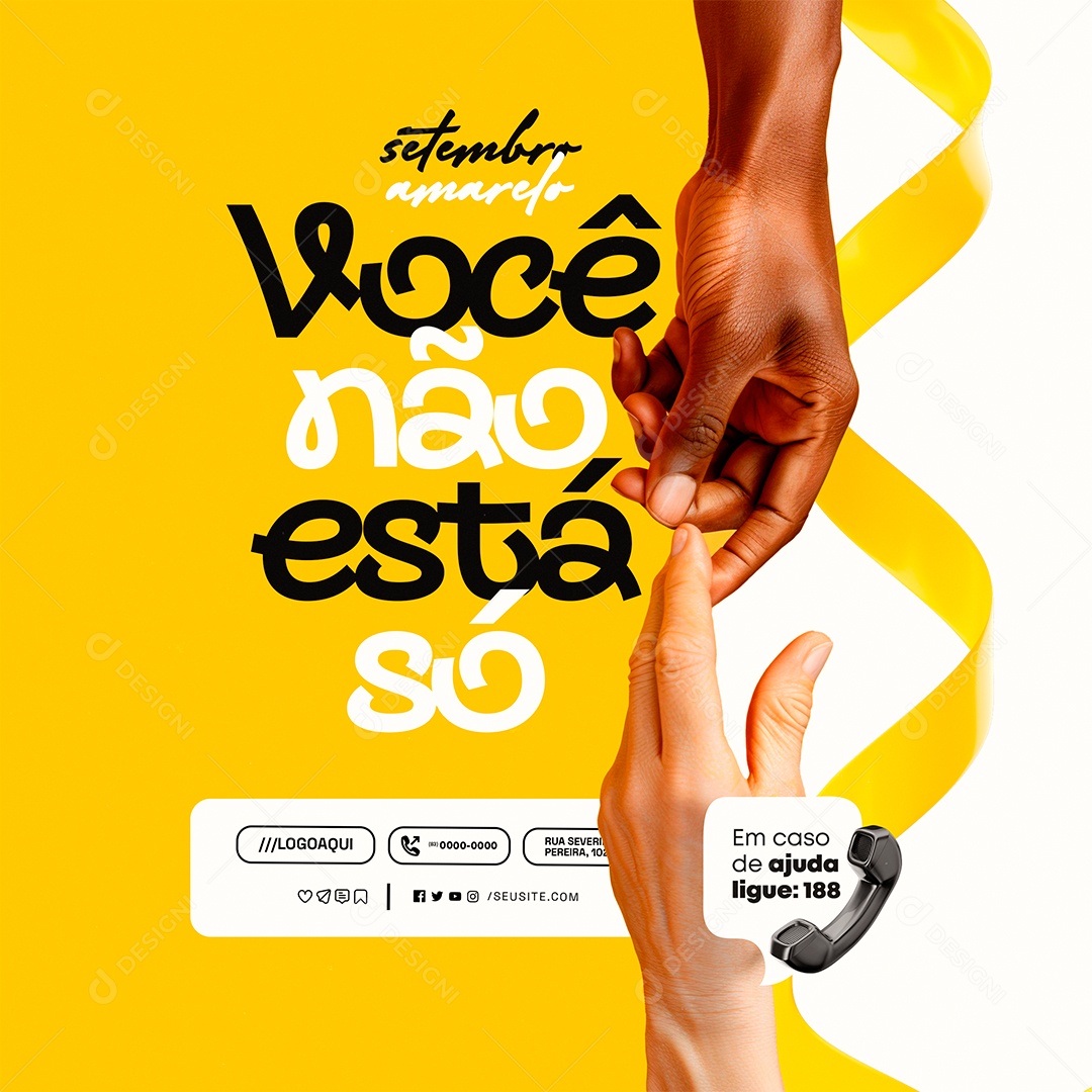 Setembro Amarelo Você Não Está Só Social Media PSD Editável