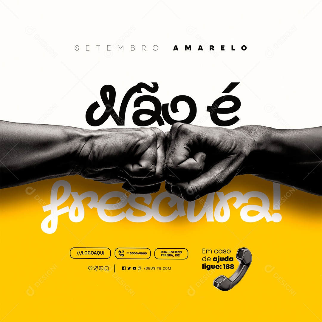 Setembro Amarelo Não é Frescura Social Media PSD Editável