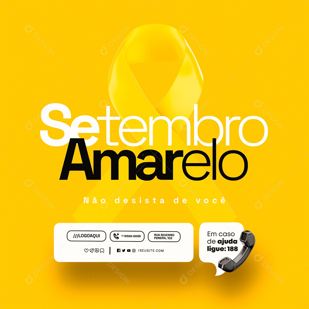 Setembro Amarelo Não Desista de Você Social Media PSD Editável